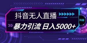抖音无人直播，暴利引流，日入5000+