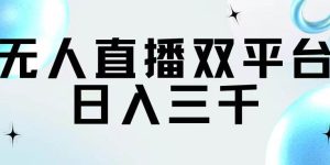 无人直播双平台，日入三千