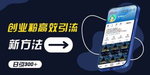 创业粉高效引流，抖音工具号玩法，日引300+，不要成为学习高手，要成为...