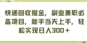 快递回收掘金，副业兼职必备项目，新手当天上手，轻松实现日入300＋