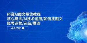 抖音AI图文带货教程：核心算法/AI技术运用/如何发图文/账号运营/选品/爆流