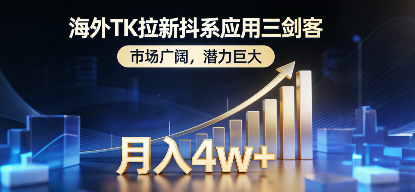 2026海外TK拉新抖系应用三剑客,市场广阔,潜力巨大,月入4w+