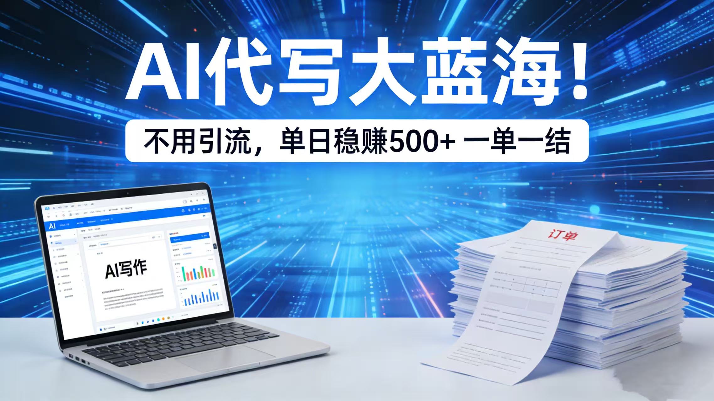 AI 代写大蓝海!不用引流,单日稳赚 500 + 一单一结