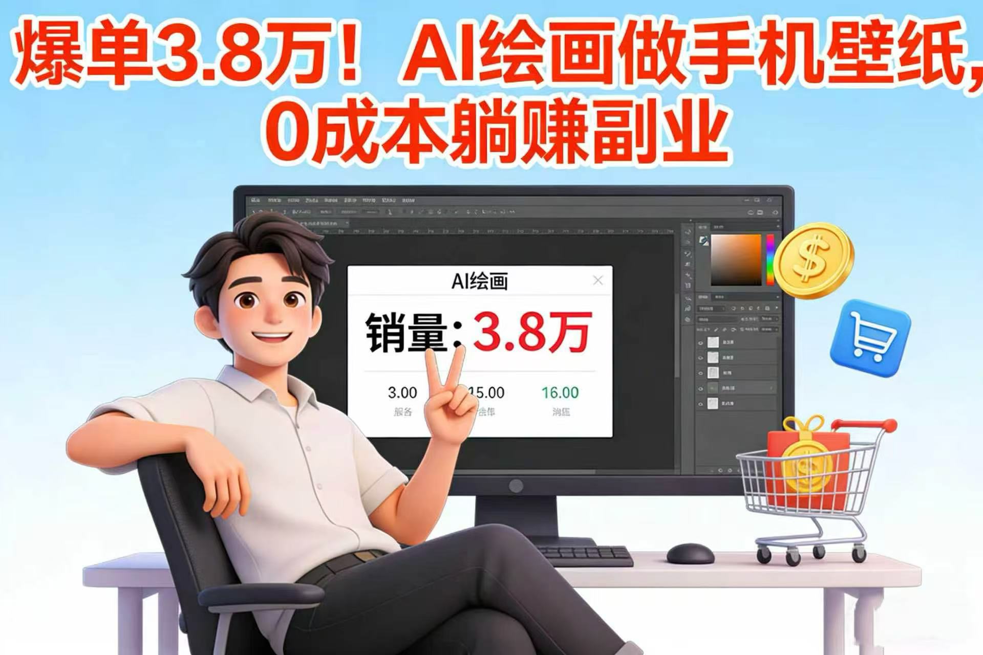 爆单 3.8 万!AI 绘画做手机壁纸,0 成本躺赚副业